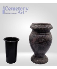 Vaso in granito Vizag blue cm. 30 completo di interni in plastica