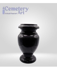 Vaso in granito Black Galaxy cm. 30 completo di interni in plastica