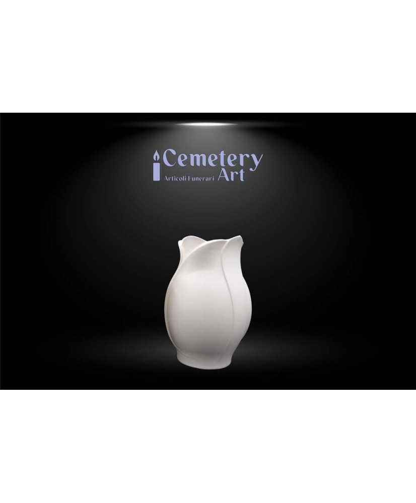 Portafiori Damy cm. 30 in lega di alluminio color bianco matto completo di interni in plastica