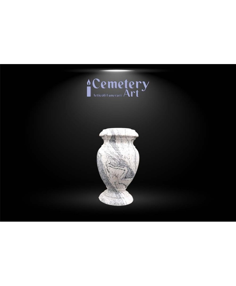 Vaso in granito Kuppan Grey cm. 30 completo di interni in plastica