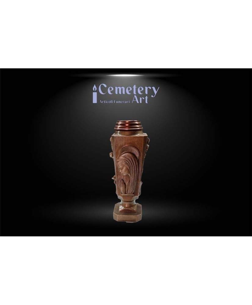 Vaso in marmo sintetico color bronzo altezza cm. 40 completo di interni in alluminio bronzato