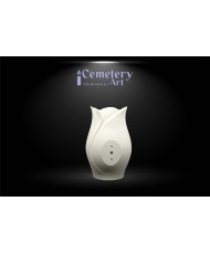Portafiori Damy cm. 20 in lega di alluminio color bianco completo di interno in plastica