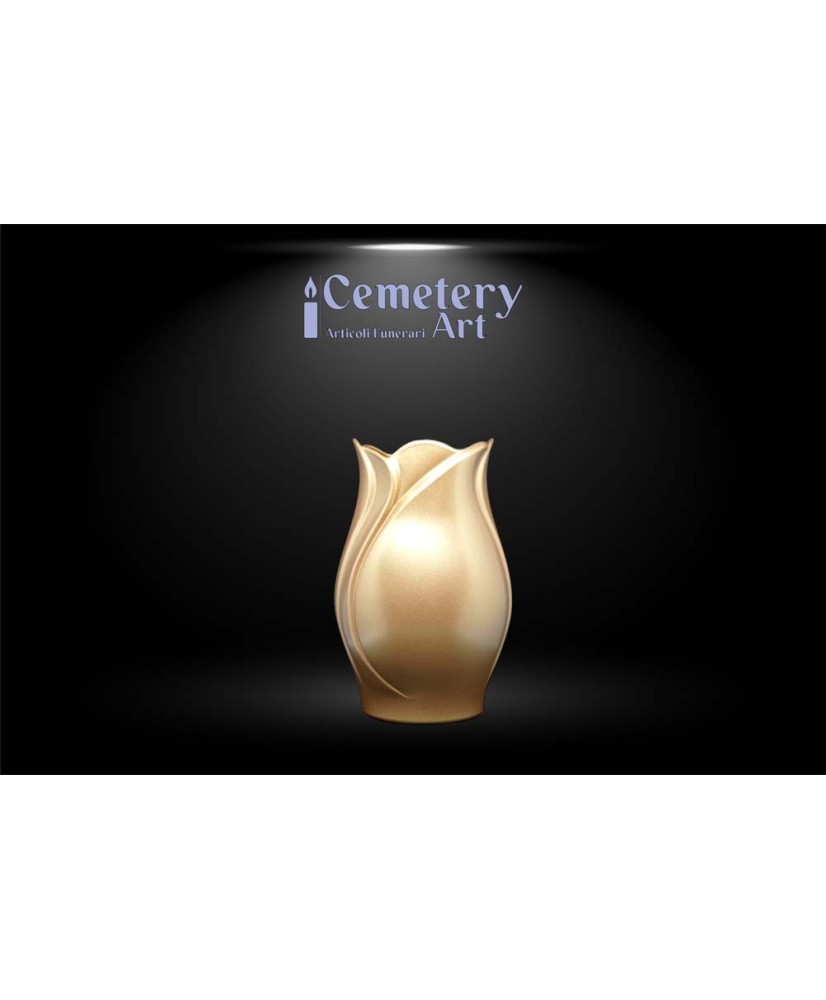 Portafiori Damy cm. 20 in lega di alluminio color bronzo completo di interni in plastica