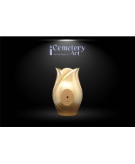 Portafiori Damy cm. 20 in lega di alluminio color bronzo completo di interni in plastica