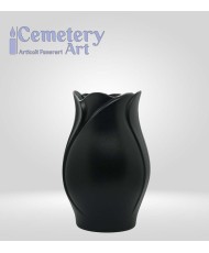 Portafiori Damy cm. 20 in lega di alluminio color nero matto completo di interno in plastica