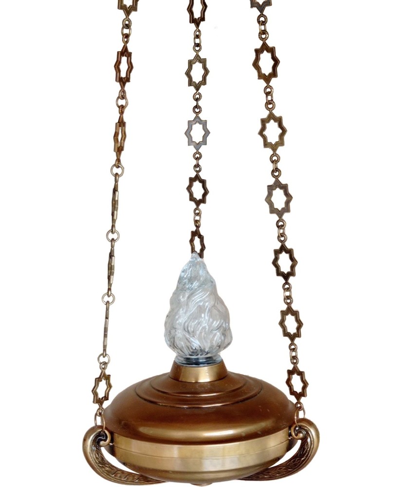 Lampadario in bronzo per cappella gentilizia diametro cm. 40