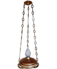 Lampadario in bronzo per cappella gentilizia diametro cm. 40