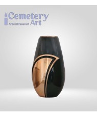 Vaso in bronzo a terreno cm. 30 color oro e nero completo di interni in plastica