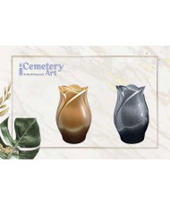 Portafiori Damy cm. 30 in lega di alluminio color bronzo completo di interni in plastica