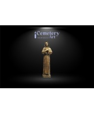 Statua San Francesco di Paola in marmo sintetico color bronzo